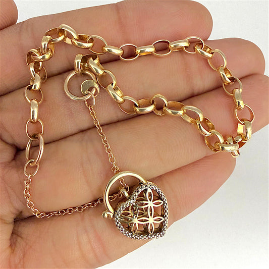 NZGD | 10ct Gold MICHAEL HILL Belcher LoveLock Bracelet 19cm
