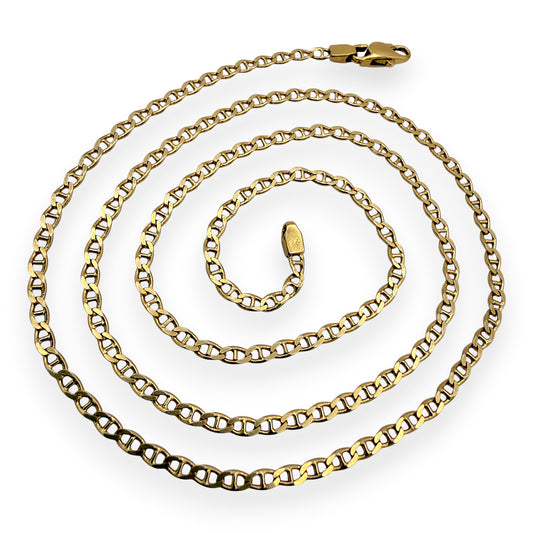NZGD | 18ct Gold Modern Mariner Link Chain 45cm
