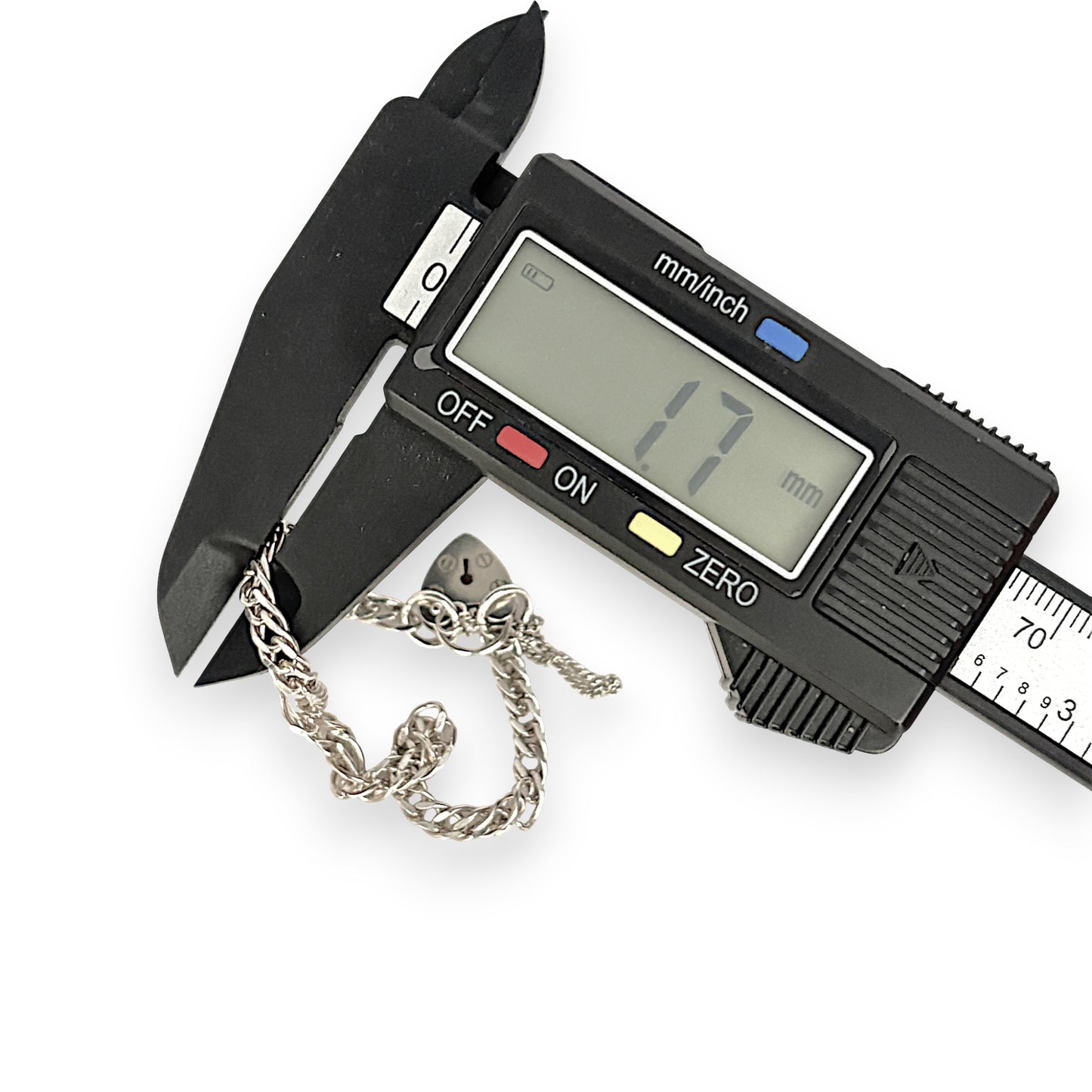 SILVER DEAL | Sterling Silver Cuban Link Bracelet with Heart Padlock 19cm