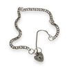SILVER DEAL | Sterling Silver Cuban Link Bracelet with Heart Padlock 19cm