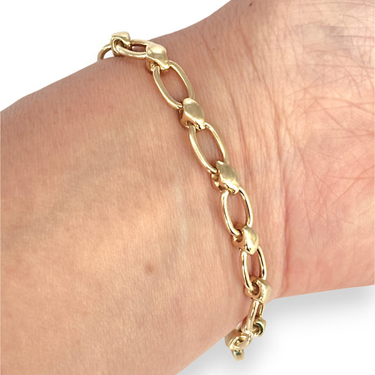 GOLD DEAL | 9ct Gold Luna Link Paper Clip Bracelet Length 19cm Valuation $3,240
