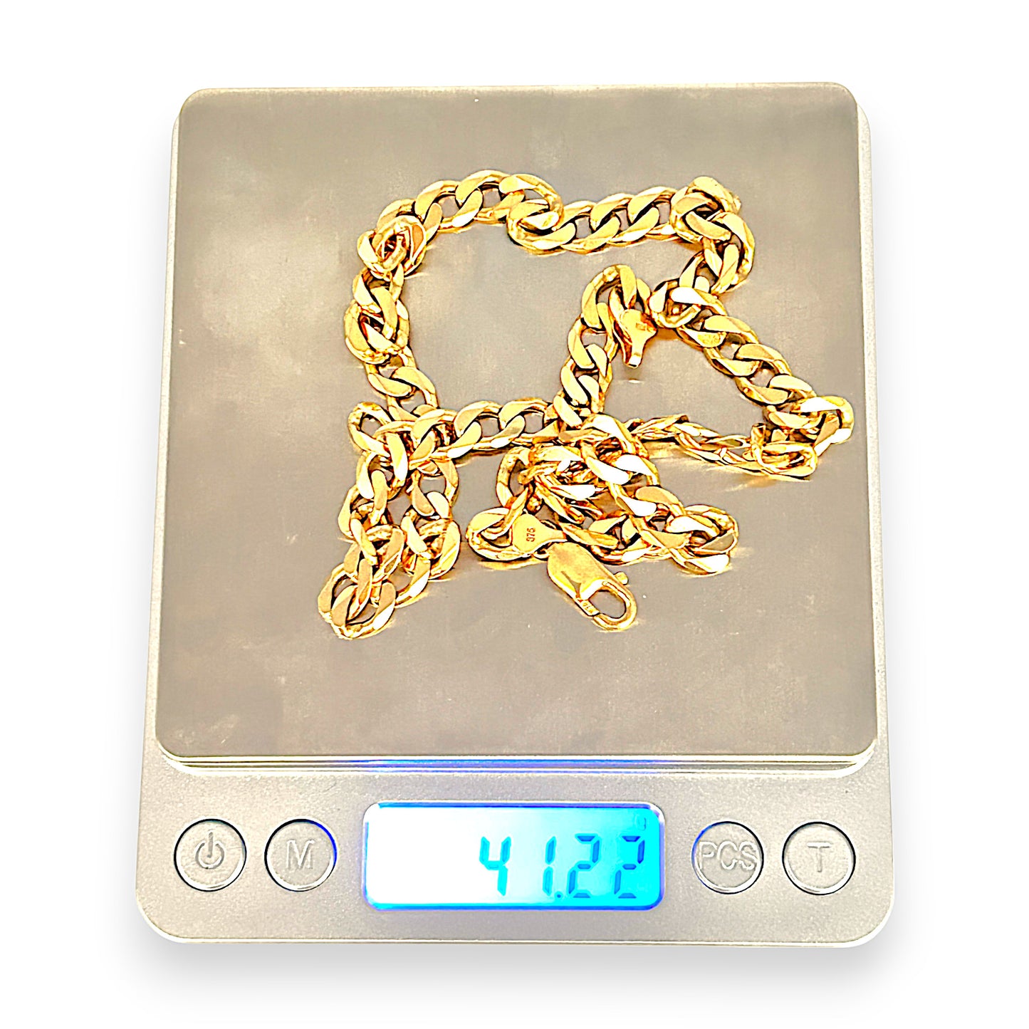 GOLD DEAL | FLASH SALE 9ct (9K) Gold Flat Curb Link Heavy 41.22g Chain 50cm