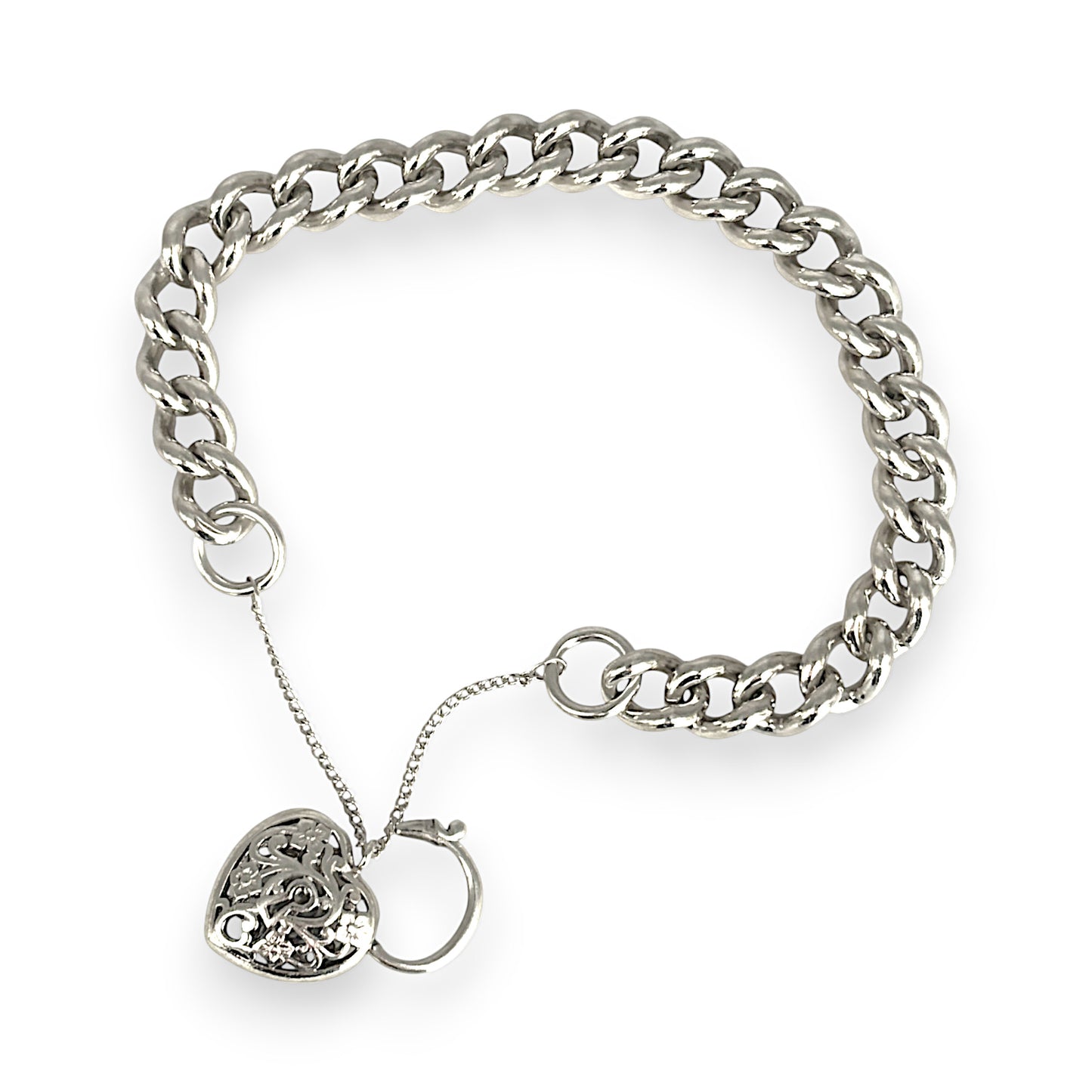SILVER DEAL | Sterling Silver Curb Link Heavy Weight Bracelet Length 22cm
