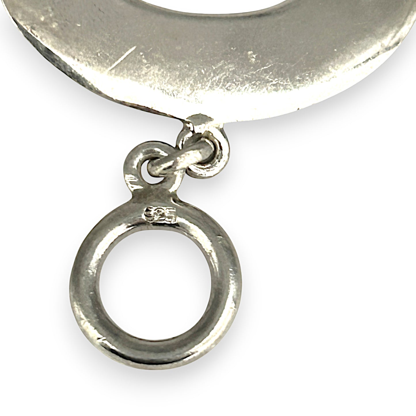 SILVER DEAL | Sterling Silver Wavy Circle with Fob Bracelet Length 19cm