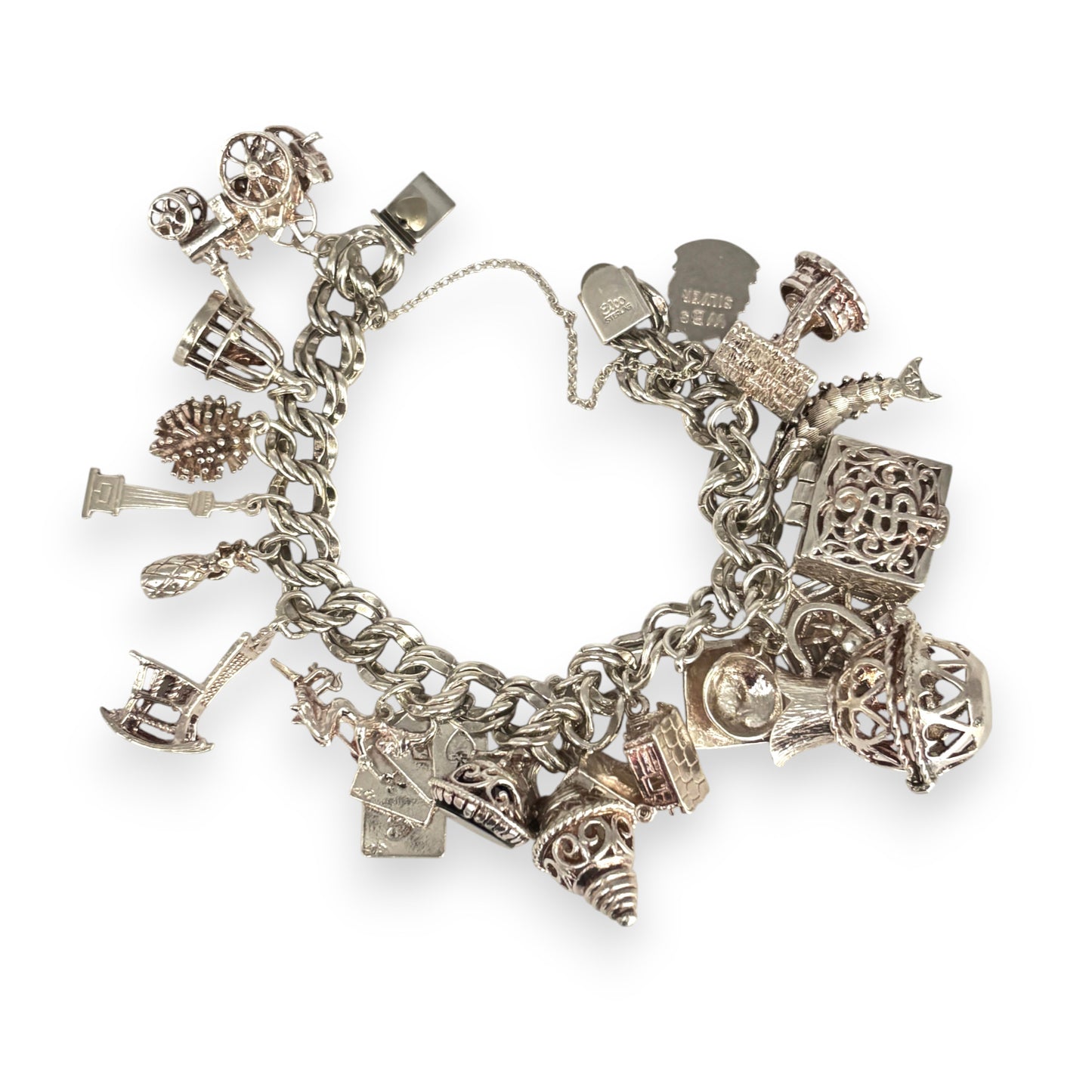 SILVER DEAL | Sterling Silver Elco Vintage Charms & Bracelet Length 15cm
