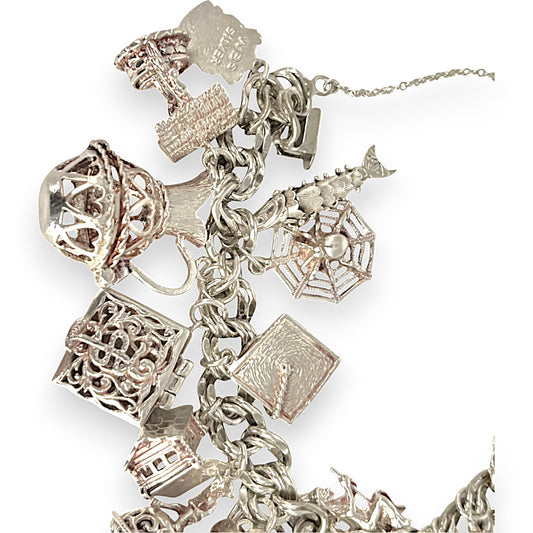 SILVER DEAL | Sterling Silver Elco Vintage Charms & Bracelet Length 15cm