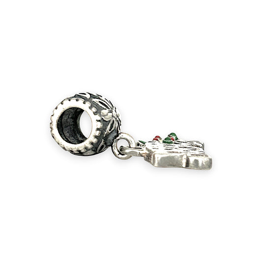SILVER DEAL | Sterling Silver Dangle Charm - Merry Christmas