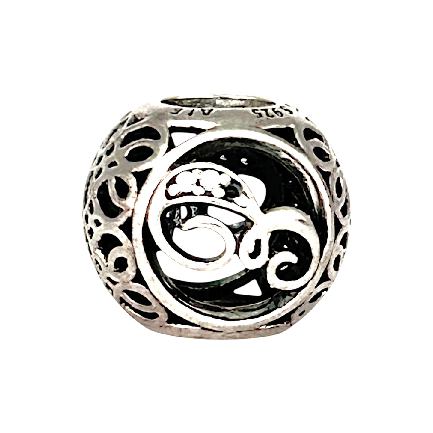 SILVER DEAL | Pandora Sterling Silver Openwork Charm - Vintage Letter E