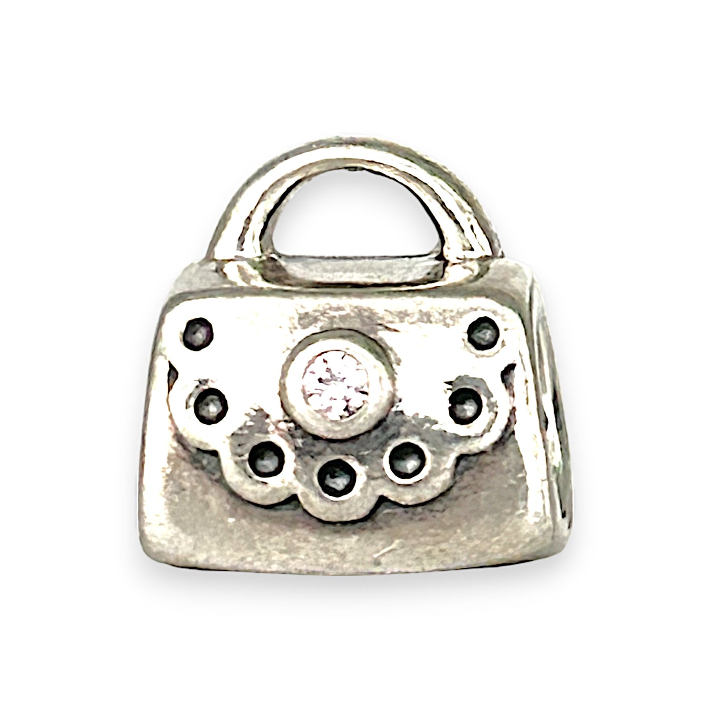 SILVER DEAL | Pandora Sterling Silver Charm - Handbag With Pink CZ