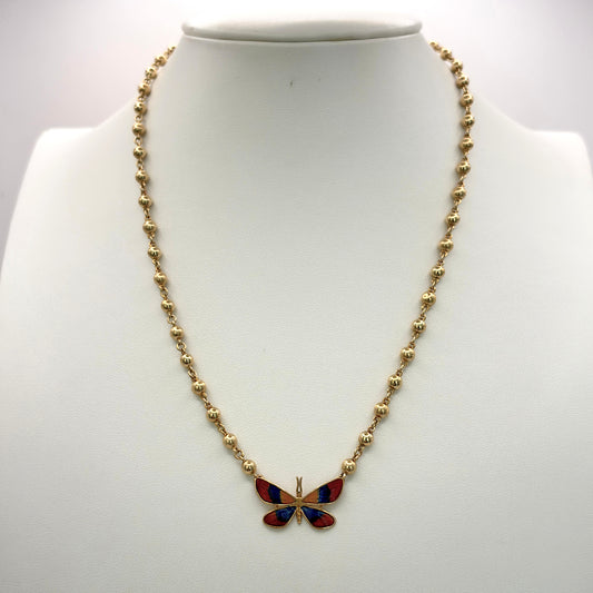 NZGD | 18ct Gold Butterfly Bloom Necklace 45cm