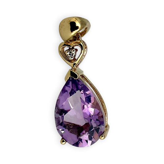 NZGD | 9ct Gold Violet Magic Teardrop Pendant