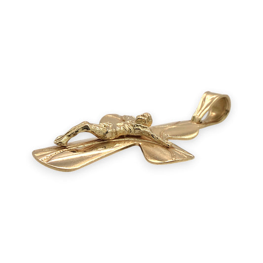 NZGD | 18ct Gold Eternal Light Crucifix Pendant 27.7mm