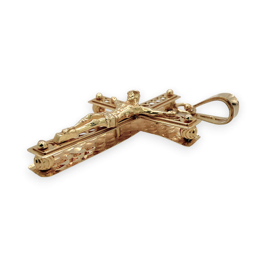 NZGD | 18ct Gold Grace Line Crucifix Pendant 36.8mm