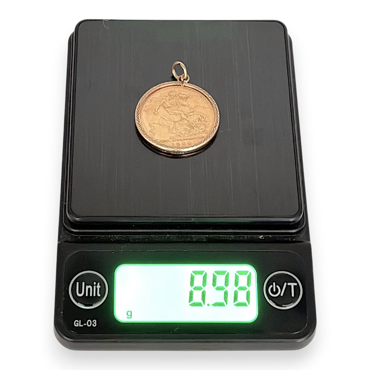 NZGD | 22ct Gold 1900 Queen Victoria Full Sovereign Pendant in 9ct Gold