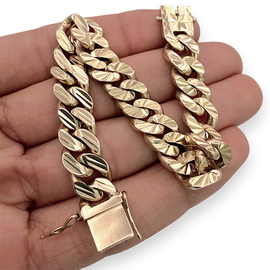 NZGD | 18ct Gold Dual Glow Sovereign Cuban Link Bracelet 18.5cm Valuation $22,600
