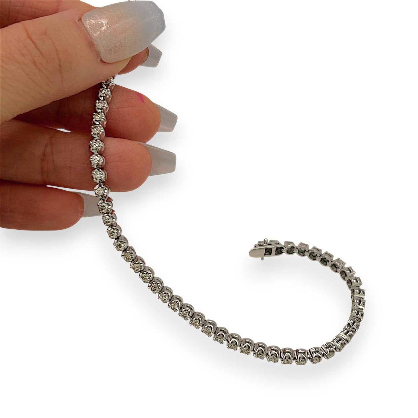 BRAND NEW | 9ct White Gold Diamond Éclat Tennis Bracelet Valuation $7,000