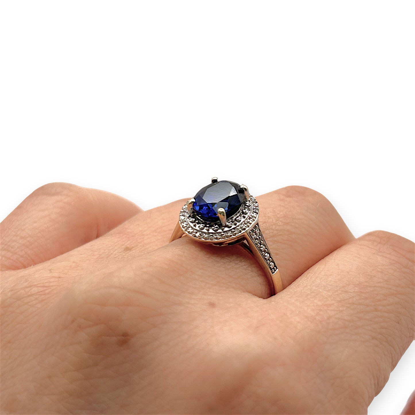 NZGD | 10ct Gold MICHAEL HILL Blue Aurora Ring Valuation $1,200