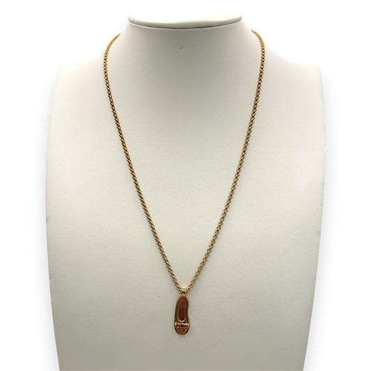 NZGD | 9ct Gold Vintage Ruby Slipper Pendant Necklace 48cm