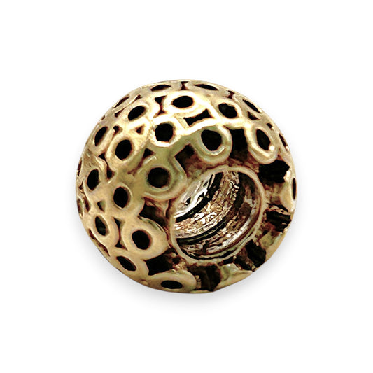 NZGD | 14ct Gold Bead Charm - Golden Whisper Orb
