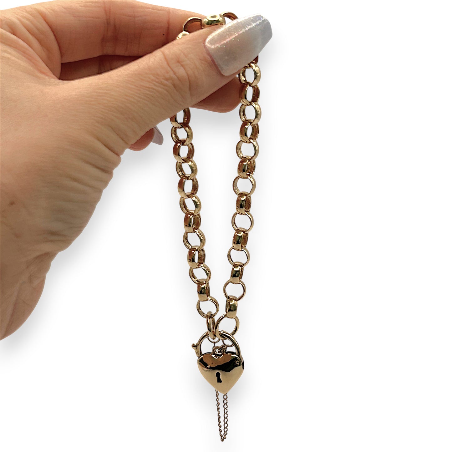 NZGD | 9ct Gold Classic Love Lock Bracelet Valuation $6,000