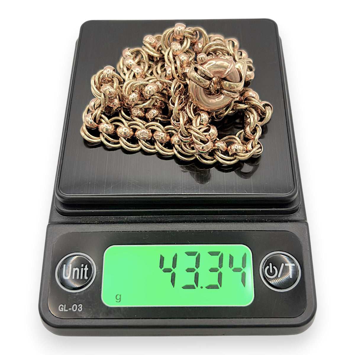 NZGD | 9ct Y/R Gold PROUDS Dual‑Tone Rollo Chain 44cm