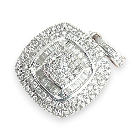 NZGD | 9ct White Gold Frosted Radiance Pendant with Natural Diamonds