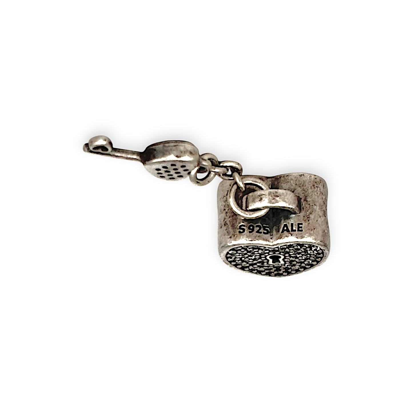 SILVER DEAL | Pandora Sterling Silver Dangle Charm - Heart Padlock and Key