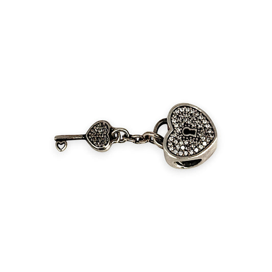 SILVER DEAL | Pandora Sterling Silver Dangle Charm - Heart Padlock and Key