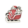 SILVER DEAL | Sterling Silver Bead Charm - Santa Sleigh with CZ