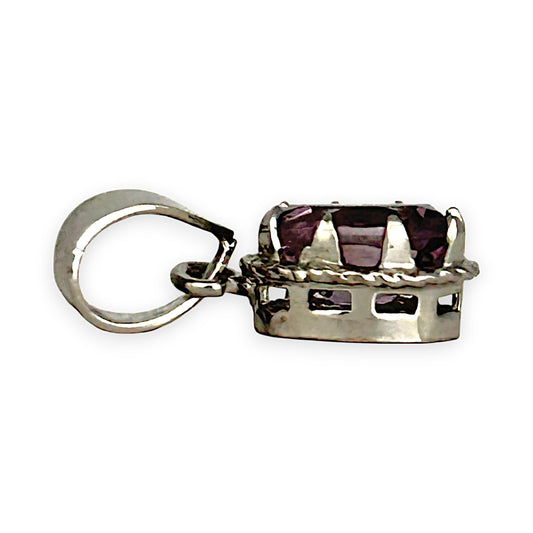 SILVER DEAL | Sterling Silver Amethyst Oval Pendant