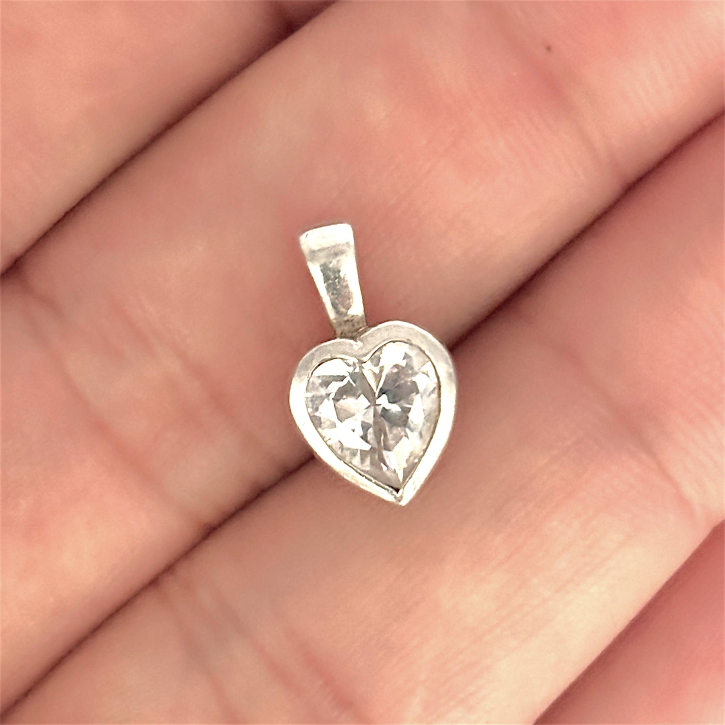 SILVER DEAL | Sterling Silver CZ Heart Pendant