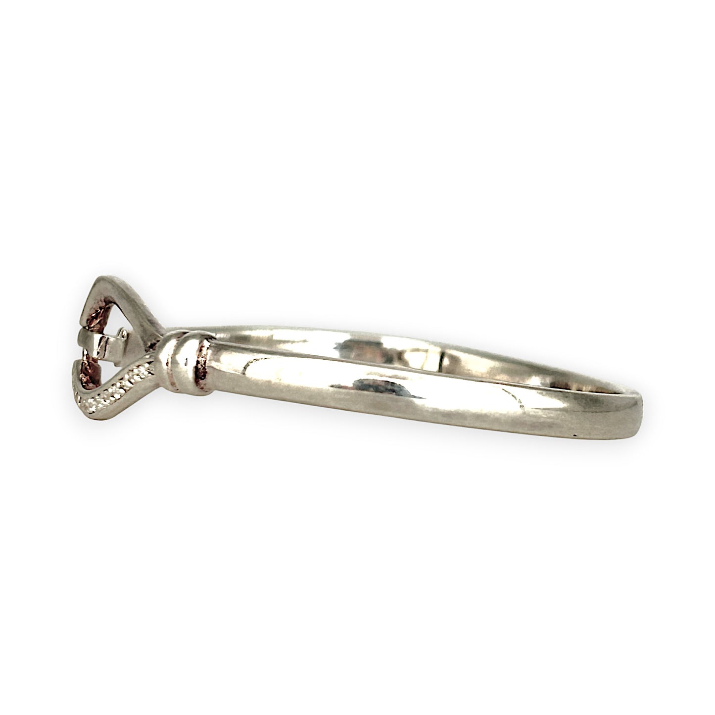 SILVER DEAL | Sterling Sliver Catch Oval Bangle with Dazzling CZ