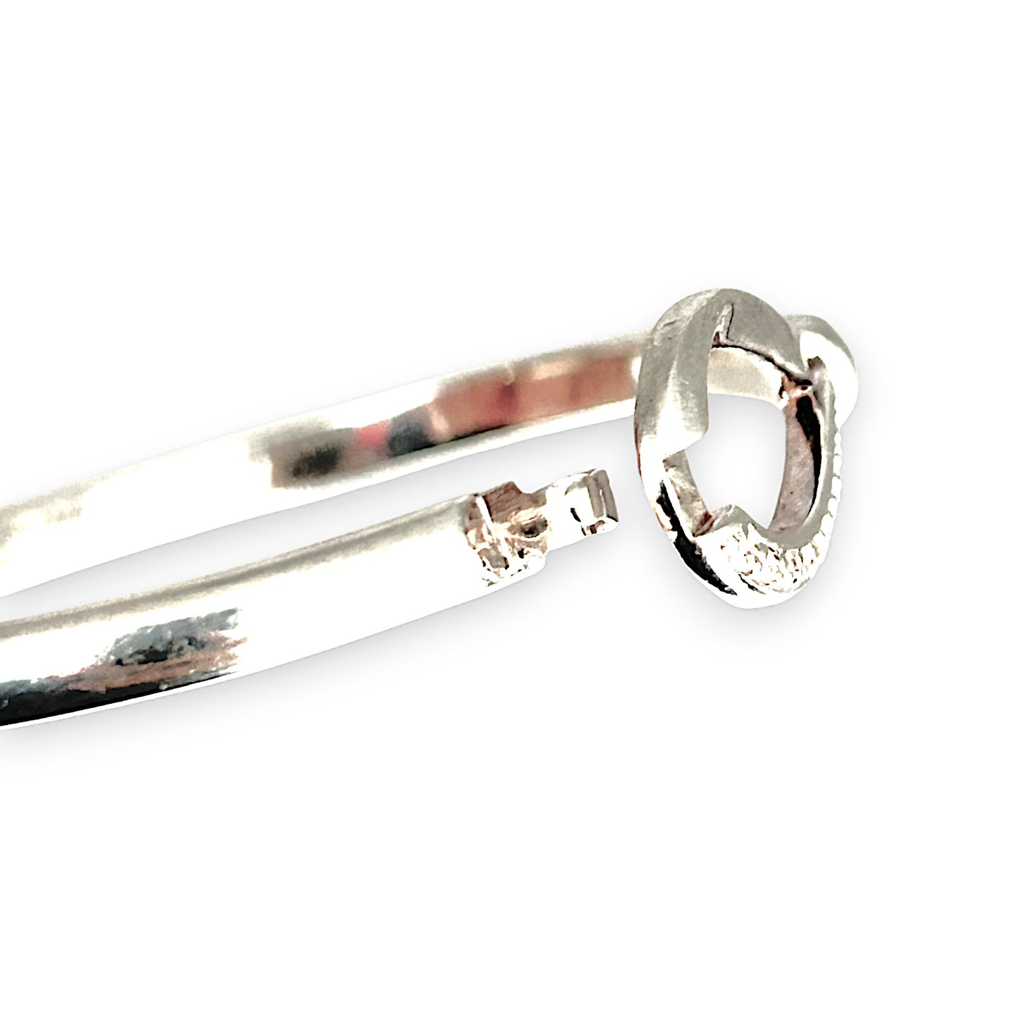 SILVER DEAL | Sterling Sliver Catch Oval Bangle with Dazzling CZ