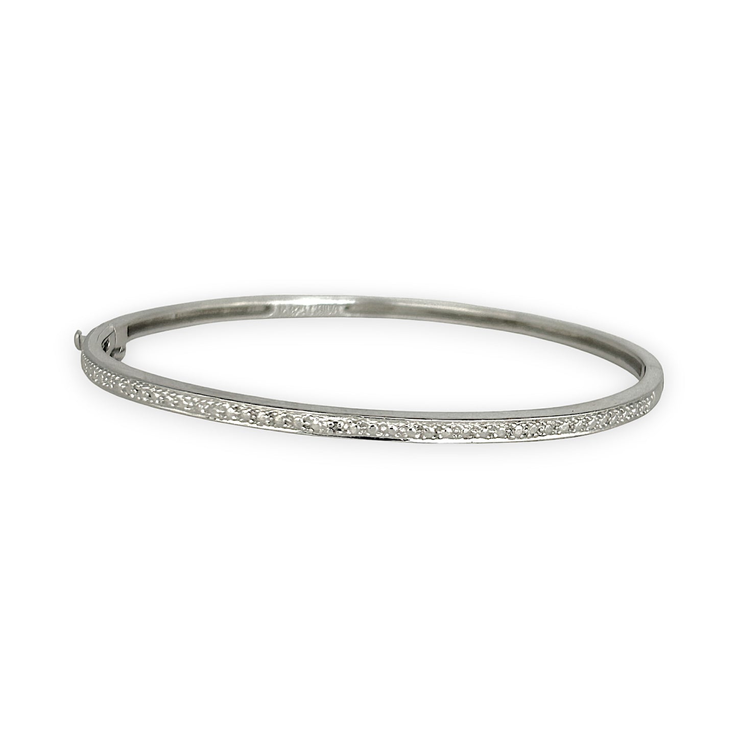 SILVER DEAL | Sterling Silver Hinged Snap Oval Bangle