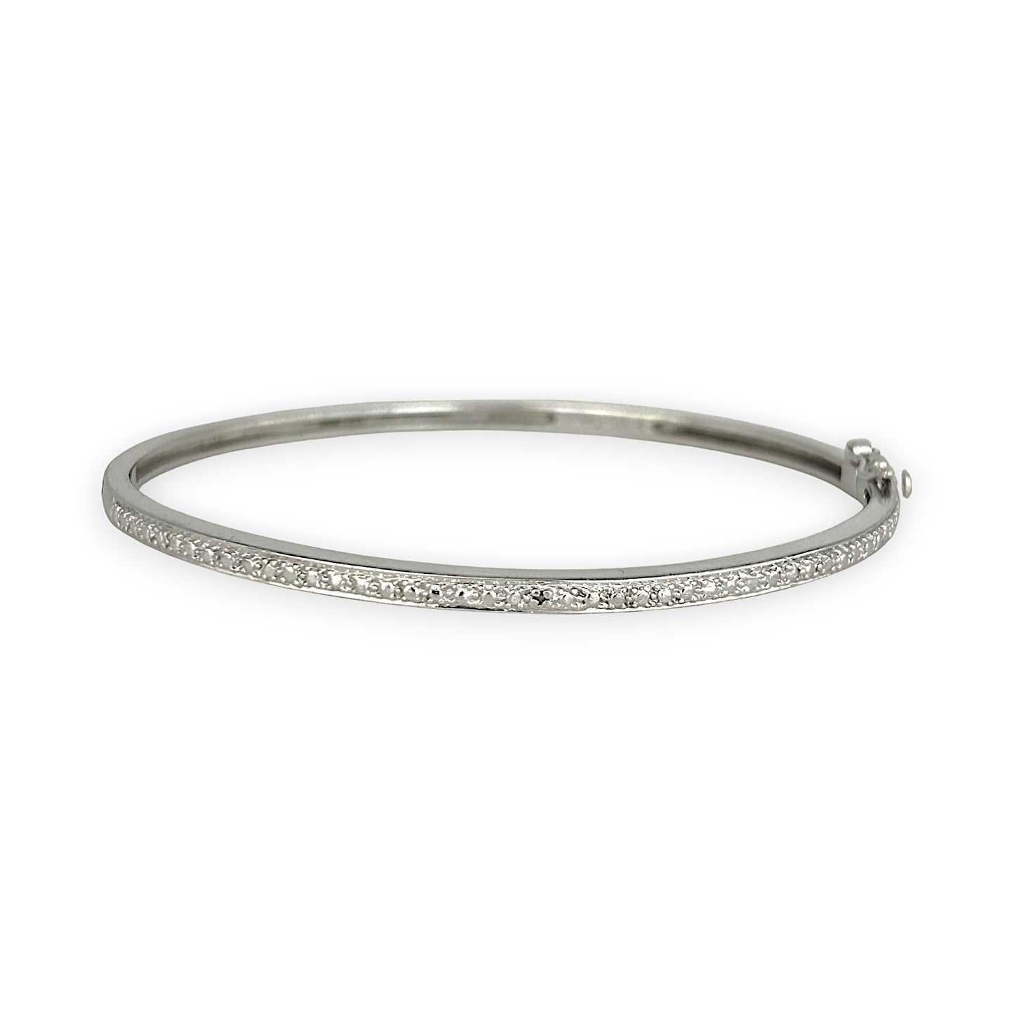 SILVER DEAL | Sterling Silver Hinged Snap Oval Bangle