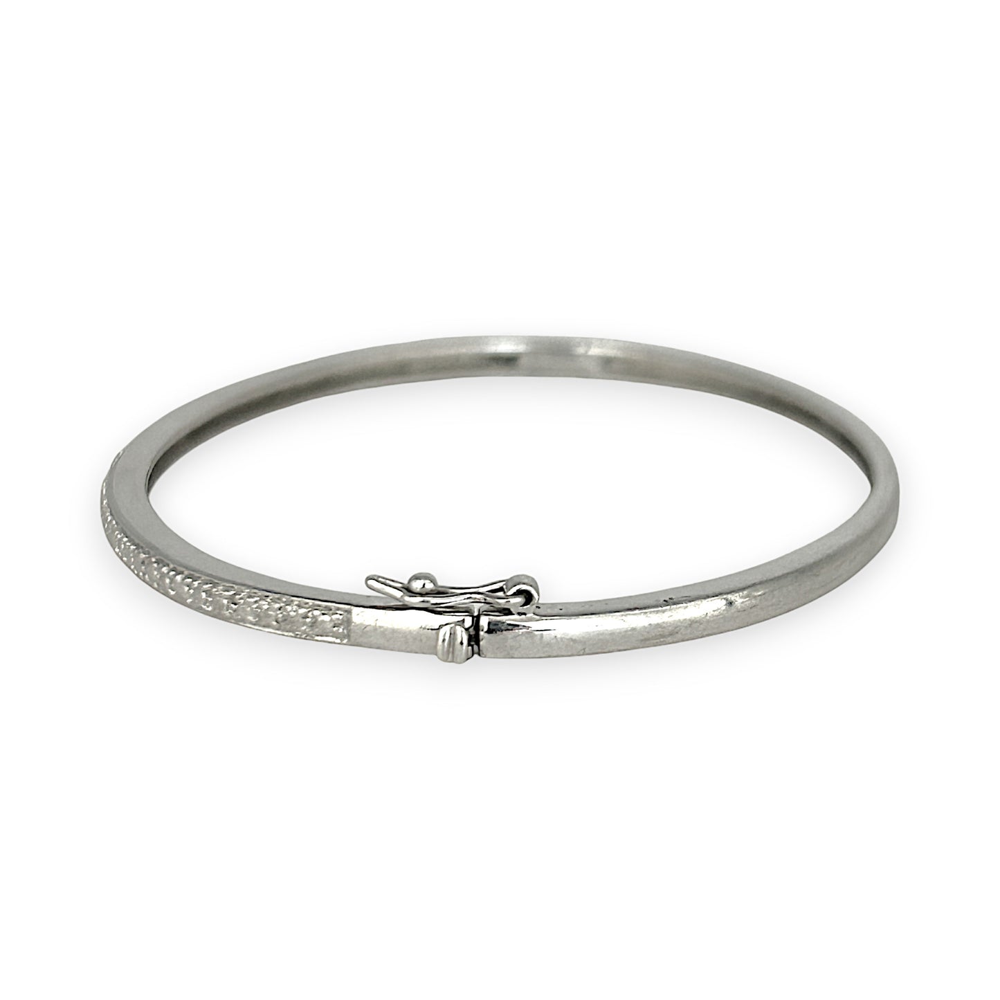 SILVER DEAL | Sterling Silver Hinged Snap Oval Bangle