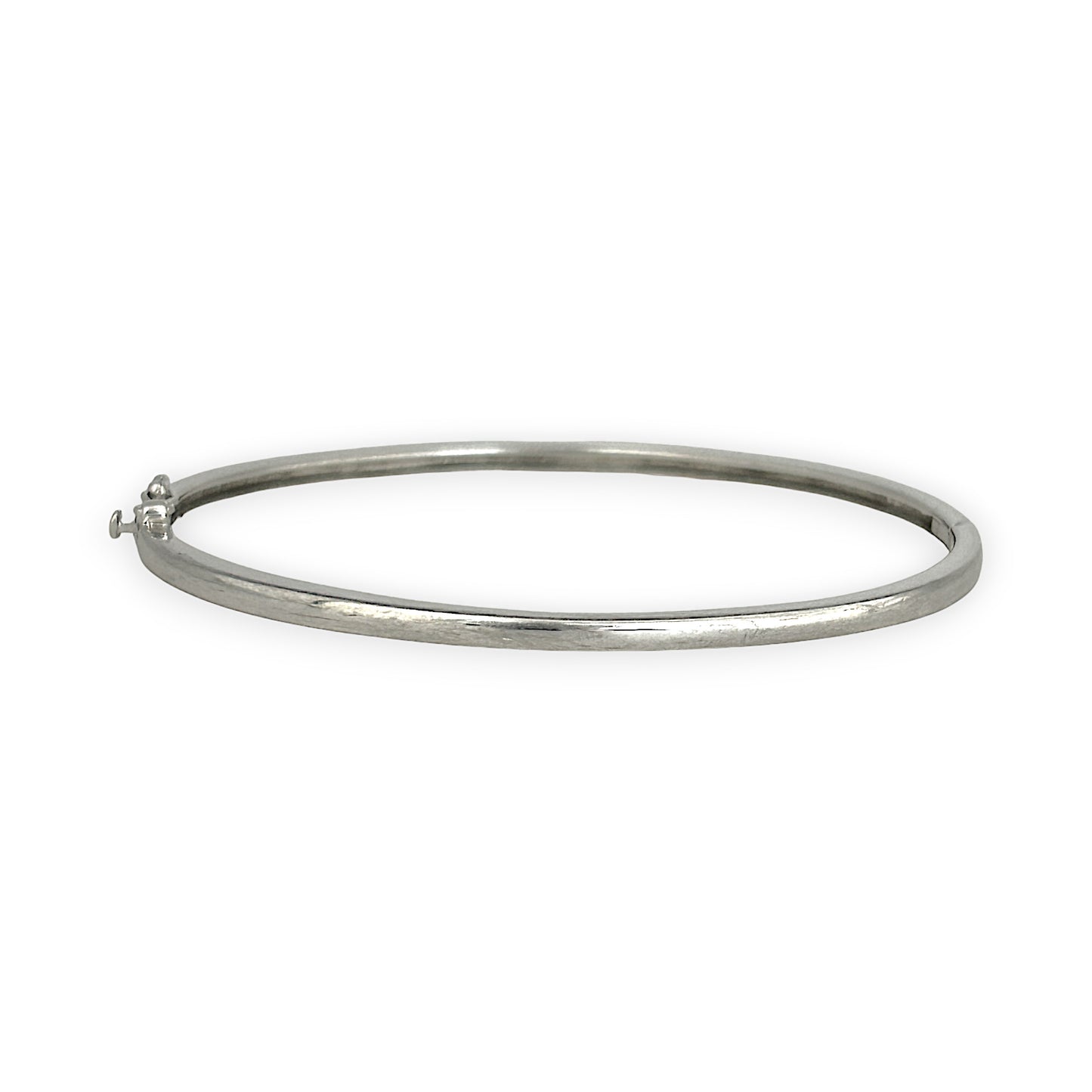 SILVER DEAL | Sterling Silver Hinged Snap Oval Bangle