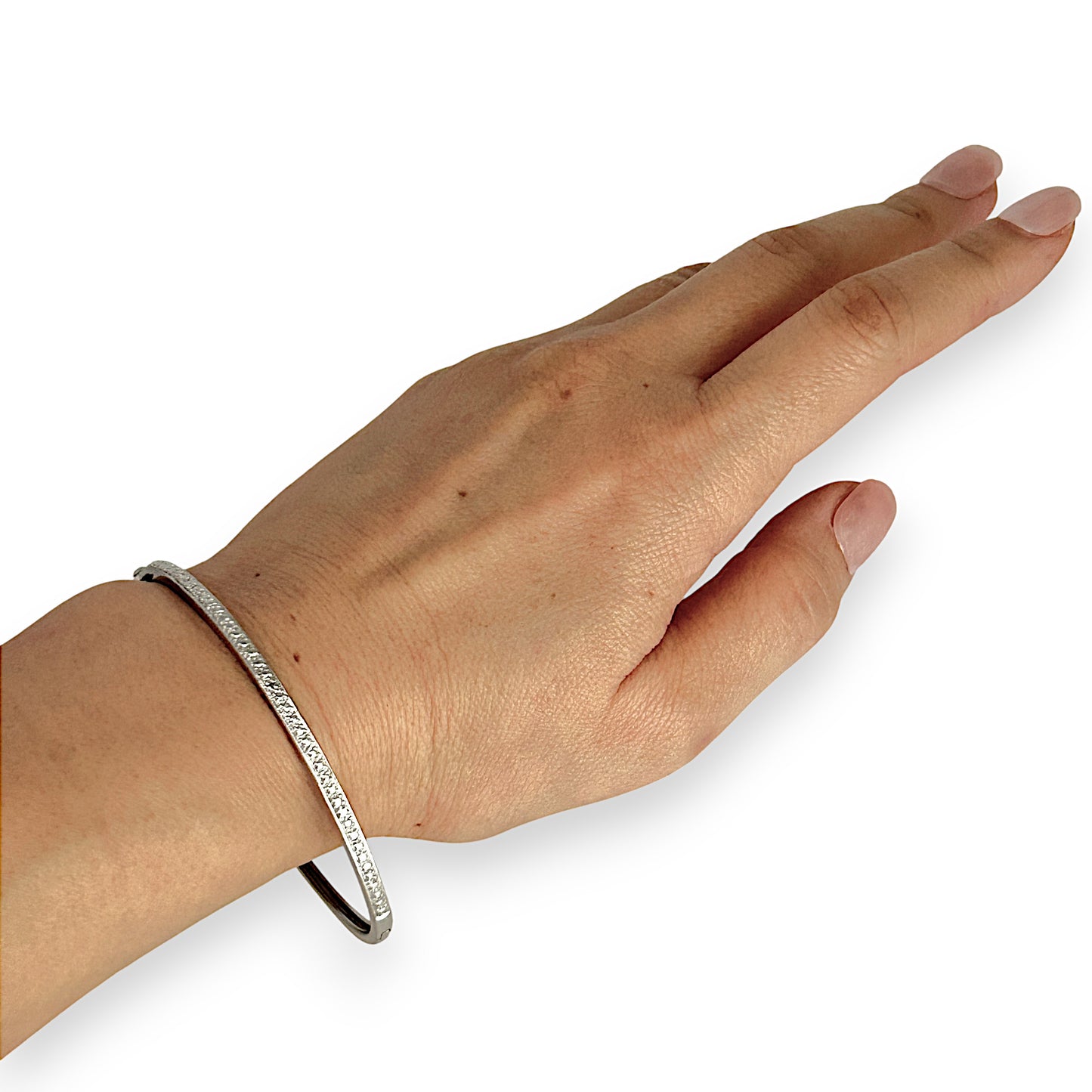 SILVER DEAL | Sterling Silver Hinged Snap Oval Bangle