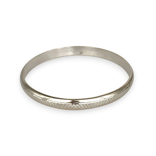 GOLD DEAL | 9ct (9k) White Gold Luna Curve Bangle 65.1mm