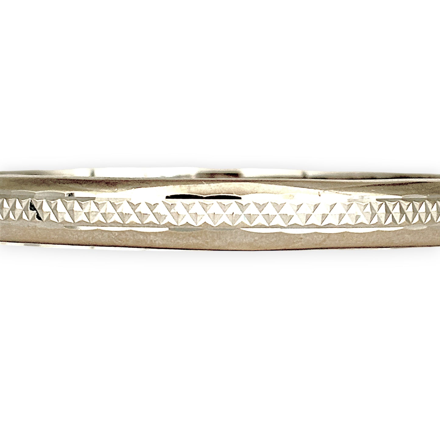GOLD DEAL | 9ct (9k) White Gold Luna Curve Bangle 65.1mm