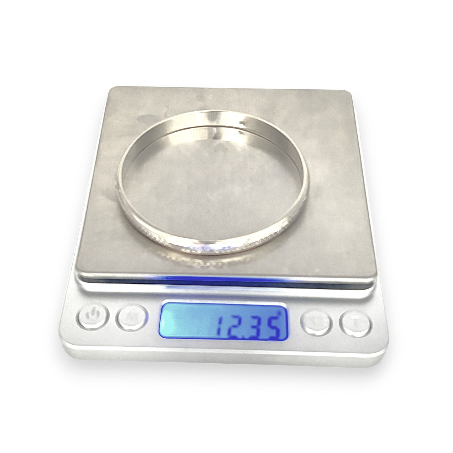 GOLD DEAL | 9ct (9k) White Gold Luna Curve Bangle 65.1mm