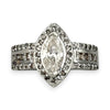 SILVER DEAL | Sterling Silver Lustra Marquise Ring Size Q