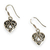 SILVER DEAL | Sterling Silver Open Heart Filigree Dangle Earrings