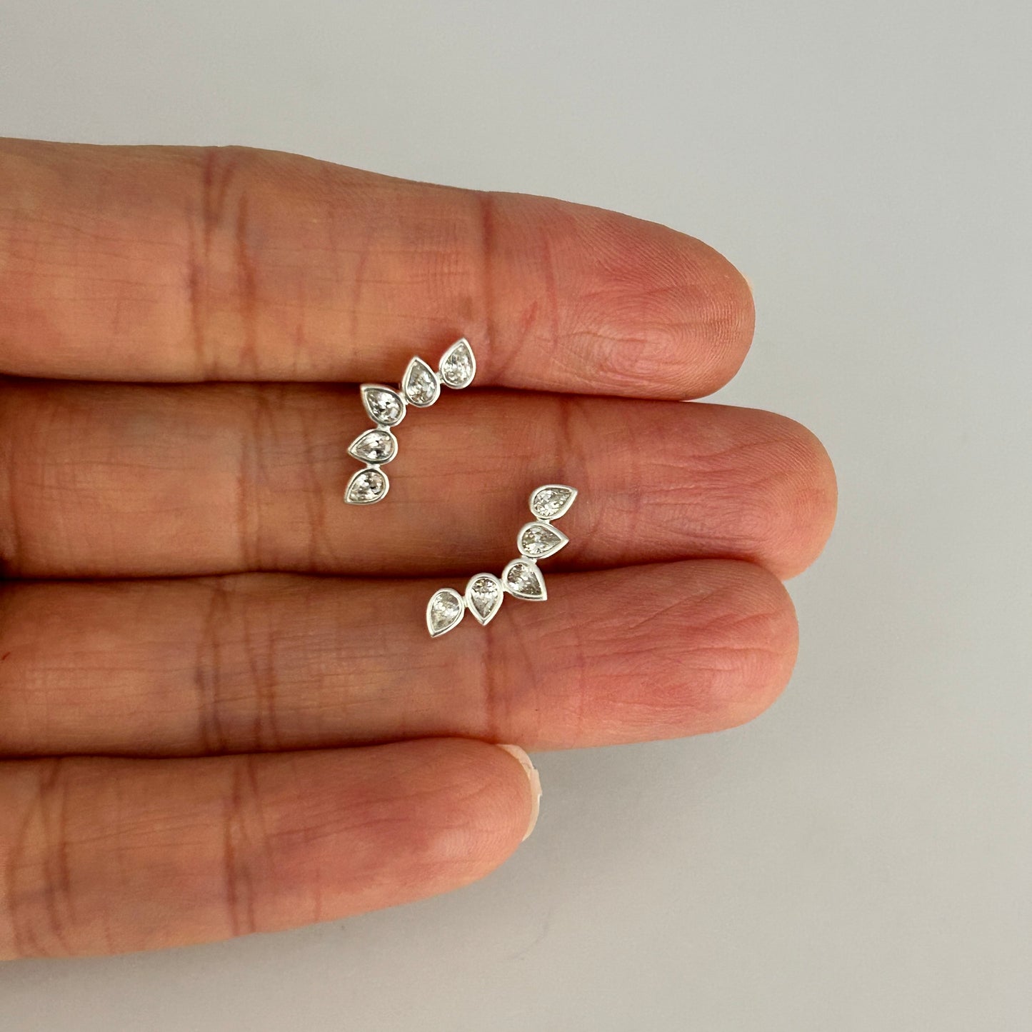 SILVER DEAL | Sterling Silver Five Petals of Light Stud Earrings