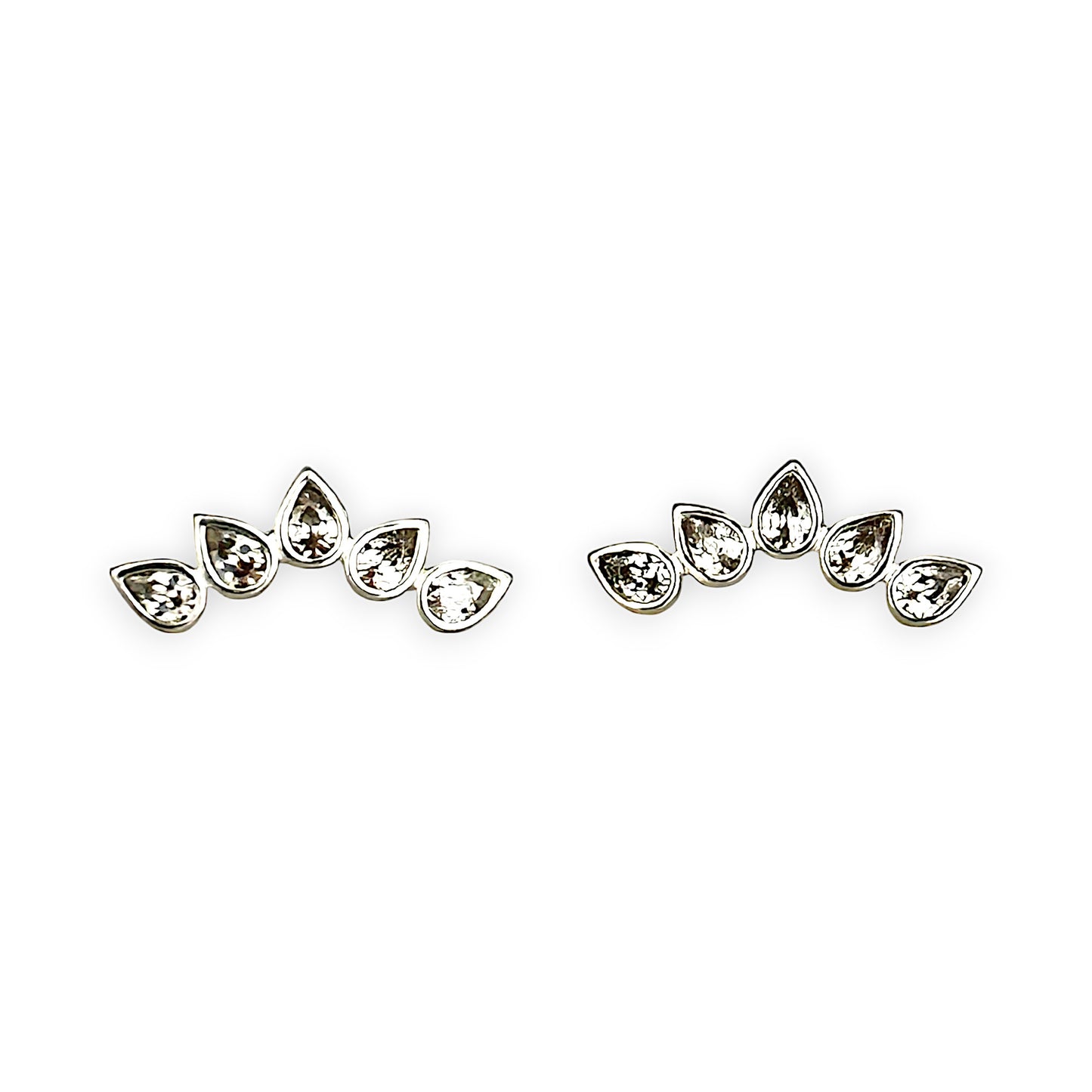 SILVER DEAL | Sterling Silver Five Petals of Light Stud Earrings