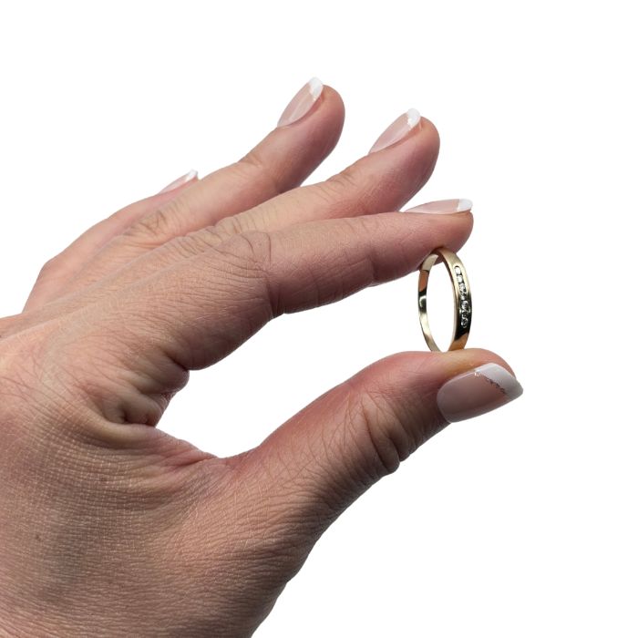 Timeless 9ct Gold Slim Band with Diamond Elegance