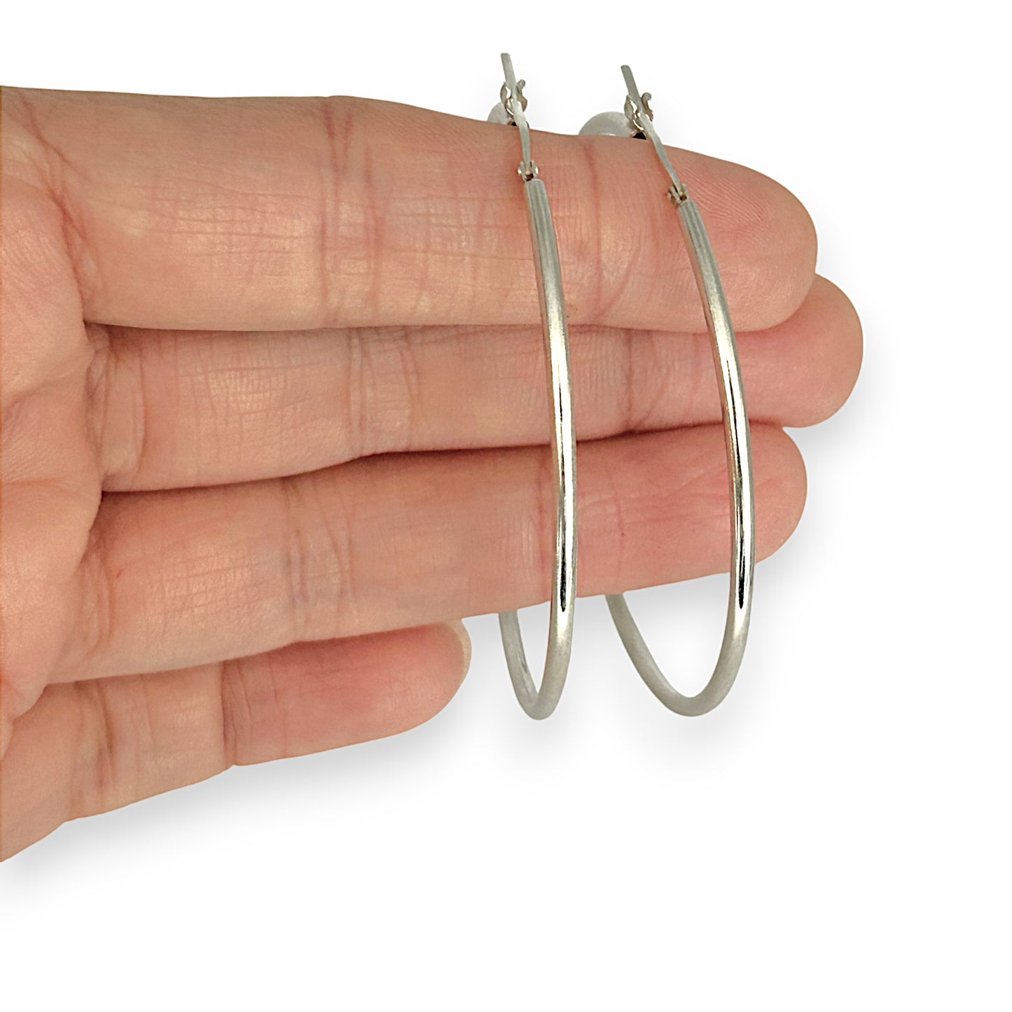 SILVER DEAL | Sterling Silver Large Circle Hoop Earrings