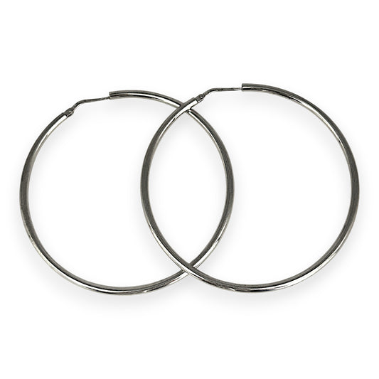 SILVER DEAL | Sterling Silver Moonline Hoop Earrings 54.5mm