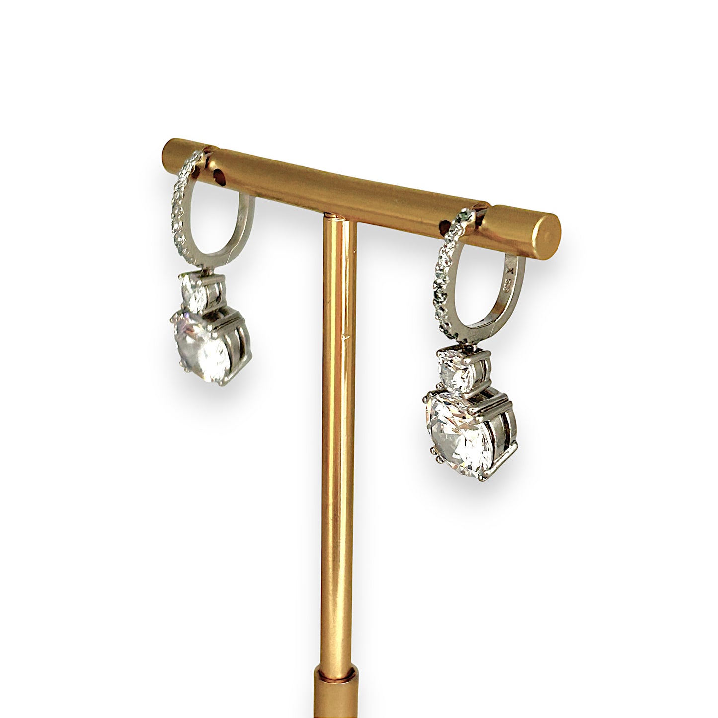 SILVER DEAL | Sterling Silver Round Cut Exquisite CZ Drop Earrings