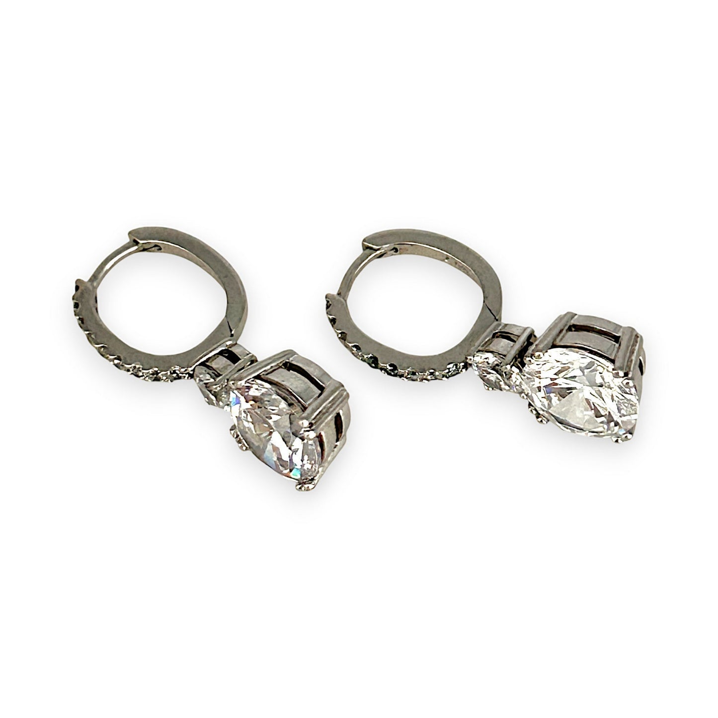 SILVER DEAL | Sterling Silver Round Cut Exquisite CZ Drop Earrings
